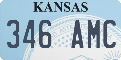 KS license plate 346AMC