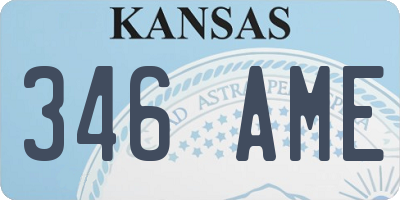 KS license plate 346AME