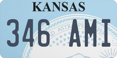 KS license plate 346AMI