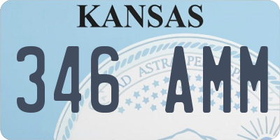 KS license plate 346AMM