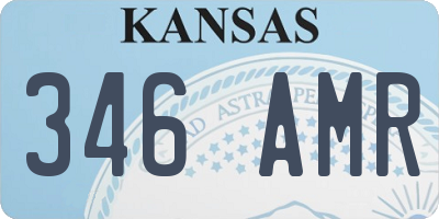 KS license plate 346AMR