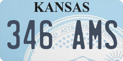 KS license plate 346AMS