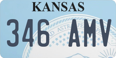 KS license plate 346AMV