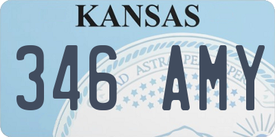 KS license plate 346AMY