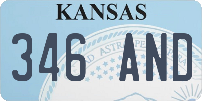 KS license plate 346AND