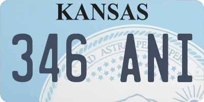 KS license plate 346ANI