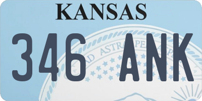 KS license plate 346ANK