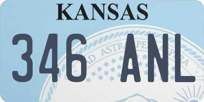 KS license plate 346ANL