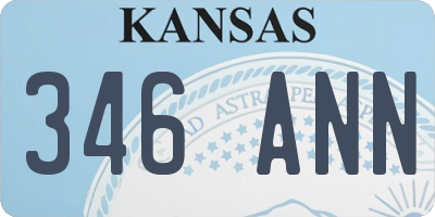 KS license plate 346ANN