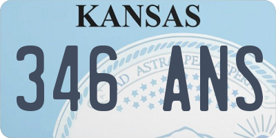 KS license plate 346ANS