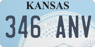 KS license plate 346ANV