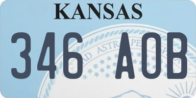 KS license plate 346AOB