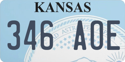 KS license plate 346AOE