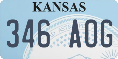 KS license plate 346AOG