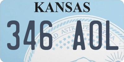 KS license plate 346AOL