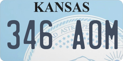KS license plate 346AOM