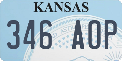 KS license plate 346AOP
