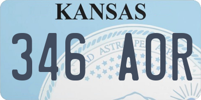 KS license plate 346AOR