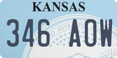 KS license plate 346AOW