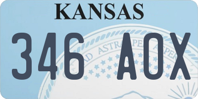 KS license plate 346AOX