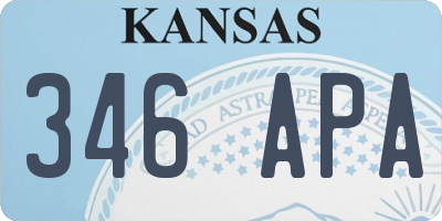 KS license plate 346APA