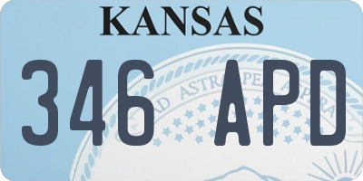 KS license plate 346APD