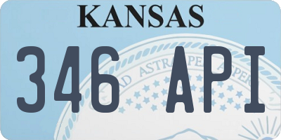 KS license plate 346API