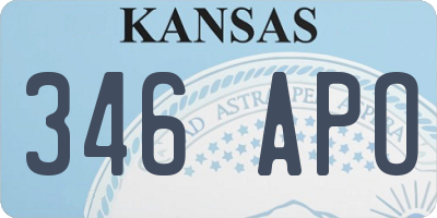 KS license plate 346APO