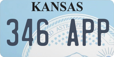 KS license plate 346APP