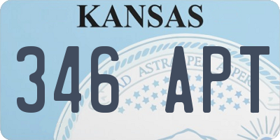 KS license plate 346APT