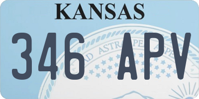 KS license plate 346APV