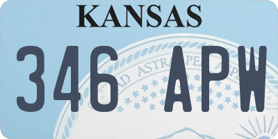 KS license plate 346APW