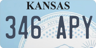 KS license plate 346APY