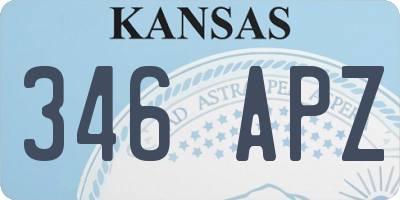 KS license plate 346APZ