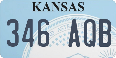 KS license plate 346AQB