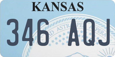 KS license plate 346AQJ