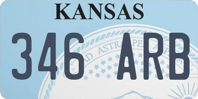 KS license plate 346ARB
