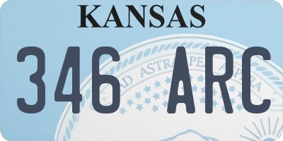 KS license plate 346ARC