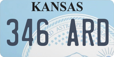 KS license plate 346ARD
