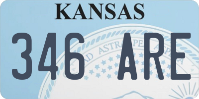 KS license plate 346ARE