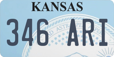 KS license plate 346ARI