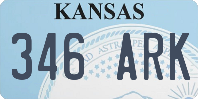 KS license plate 346ARK