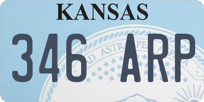KS license plate 346ARP