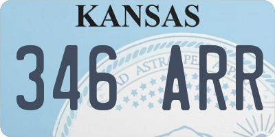 KS license plate 346ARR