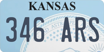 KS license plate 346ARS