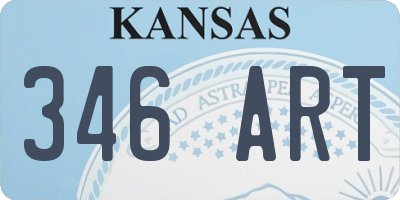KS license plate 346ART
