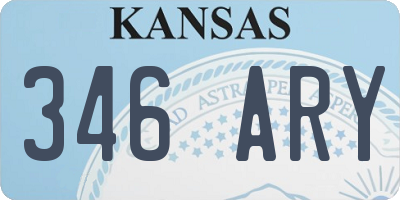 KS license plate 346ARY