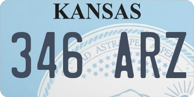 KS license plate 346ARZ
