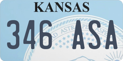 KS license plate 346ASA