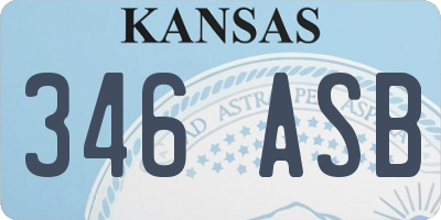 KS license plate 346ASB